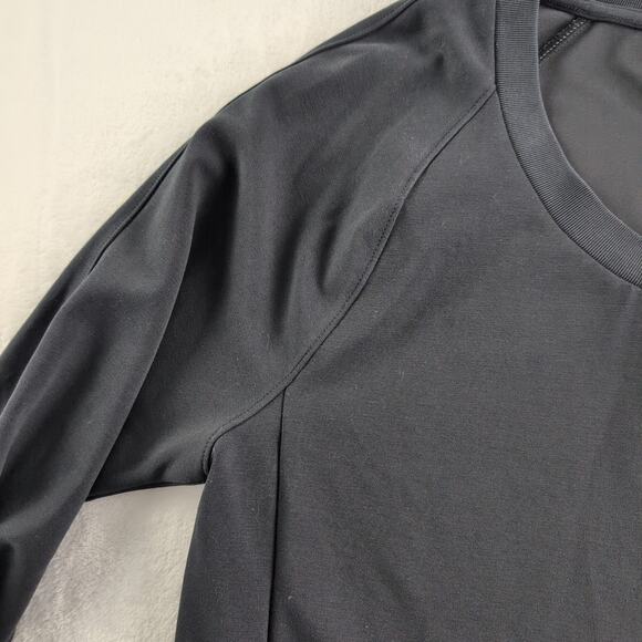 Athleta Seasoft Scoop Neck Sweatshirt Women's Large Black CleanGirl Minimalist - Picture 4 of 9